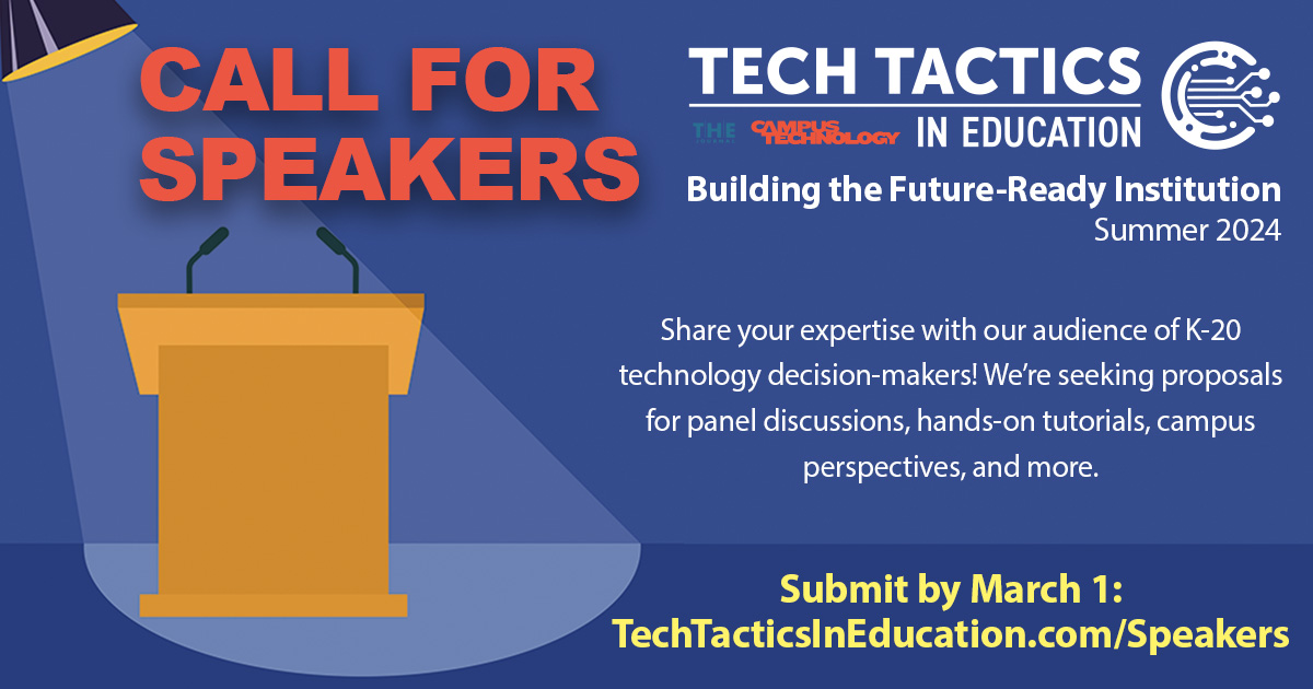 Tech Tactics in Education Call for Speakers